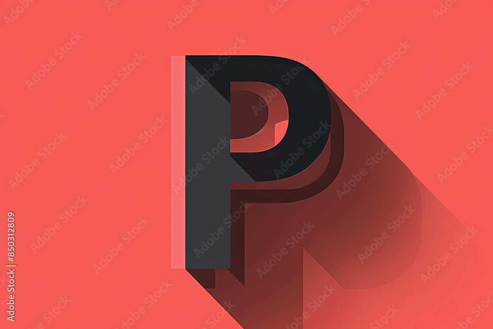 Fototapete a minimalist illustration of the letter p with clean lines and a simple yet elegant design perfect f