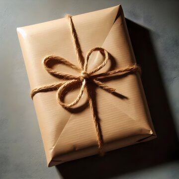 The parcel was wrapped in plain brown paper.