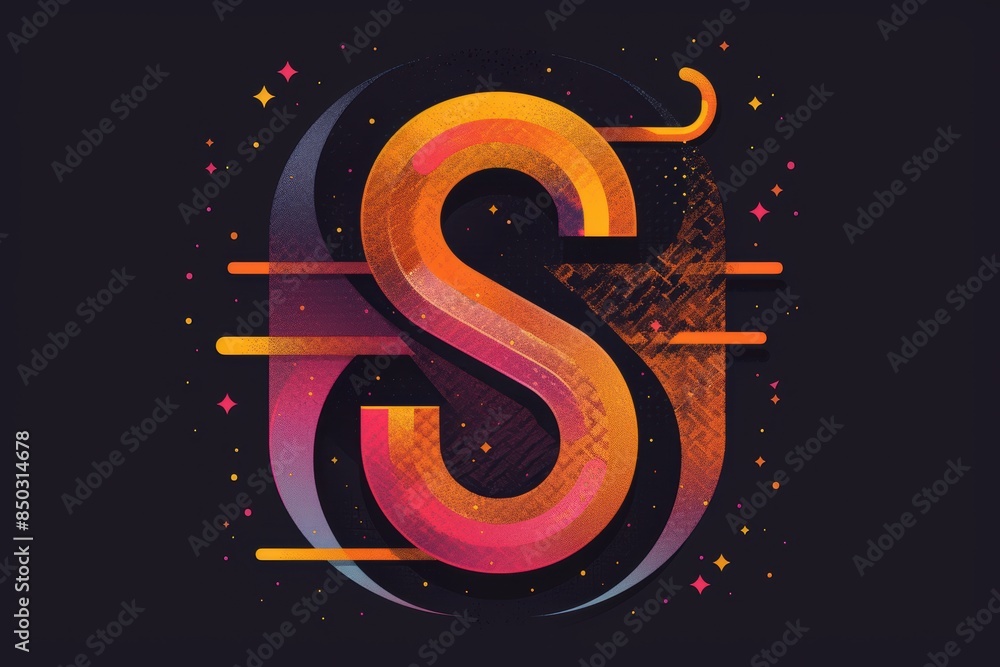 Fototapete a stylish and modern illustration of the letter s with clean lines and a minimalistic design ideal f