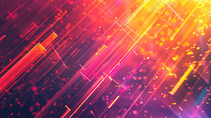 Orange and Magenta glowing abstract geometric lines