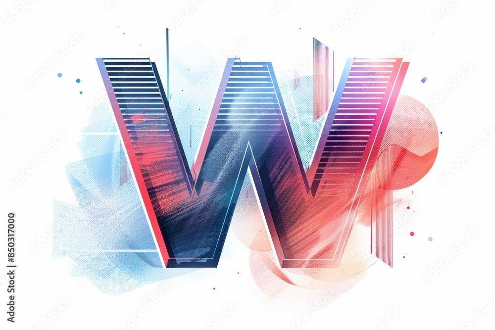 Fototapete a stylized illustration of the letter w featuring a sleek and modern design with clean lines and min