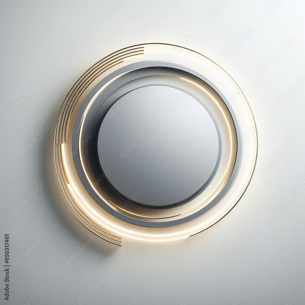 Poster abstract background with a metallic frame or circles for web design
