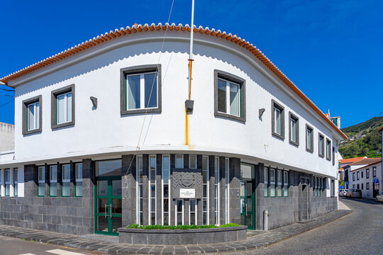Exterior facade of the Republican National Guard GNR building. S&atilde;o Jorge Island-Azores-Portugal