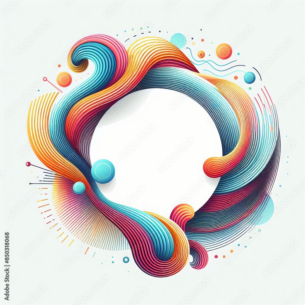 Aufkleber abstract colorful background with a decorative circular frame for text design