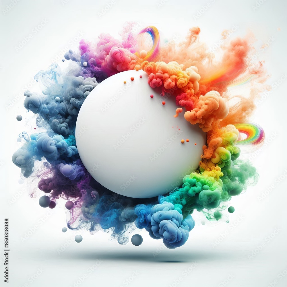 Aufkleber abstract colorful background with a decorative circular frame for text design