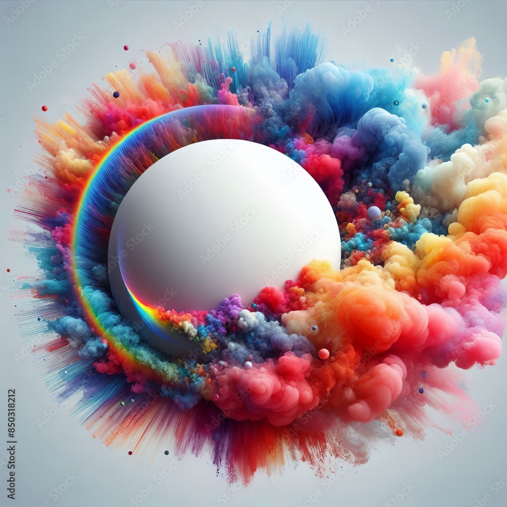 Poster abstract colorful background with a decorative circular frame for text design