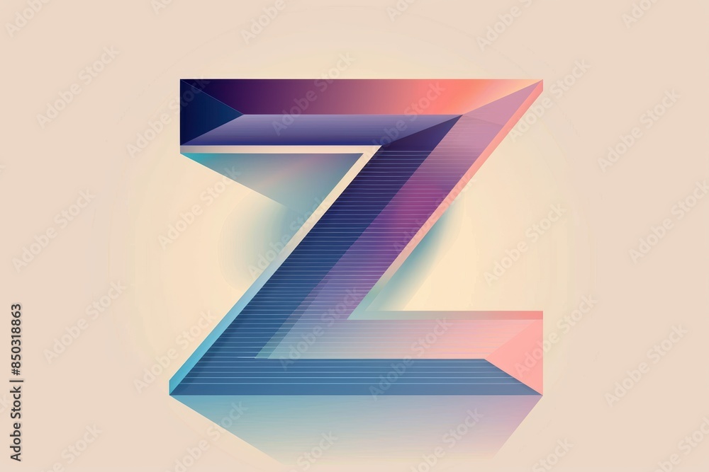 Fototapete a minimalist illustration of the letter z featuring clean lines and a simple yet elegant design. ide