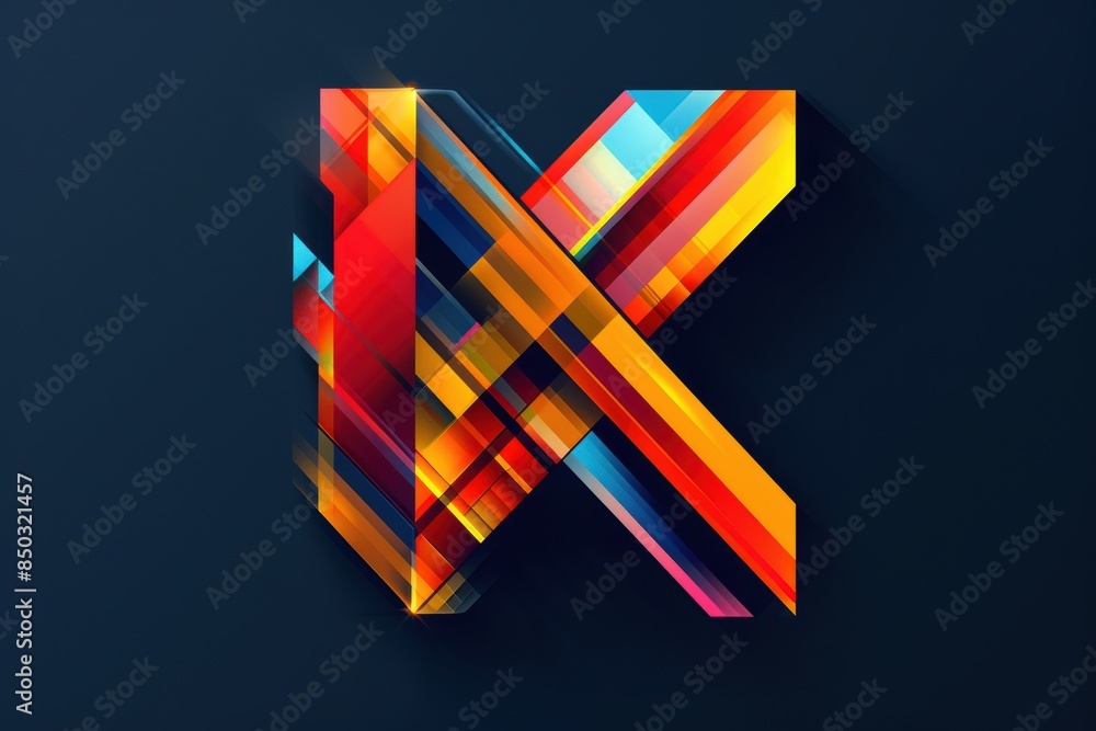 Fototapete a bold and graphic illustration of the letter h with sharp edges and contrasting colors ideal for mo
