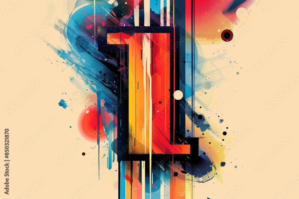 Fototapete a bold and dynamic illustration of the letter i with sharp lines and vibrant colors perfect for eye-