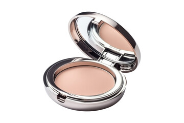open case compact powder solated on transparent background,for make-up female.