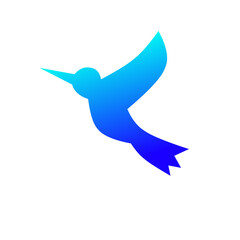 Simple Bird shape with blue gradient design vector illustration