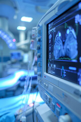 Fototapeta premium Vivid background image showcasing medical technology with sharp focus.