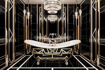glass chandelier in the interior