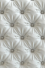 Elegant white diamond tufted pattern for luxurious sofa cushions or headboard in 3D rendering.