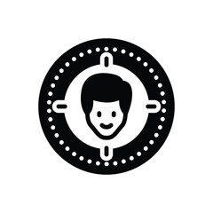 Black solid icon for headhunting 