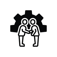 Black solid icon for partnership 