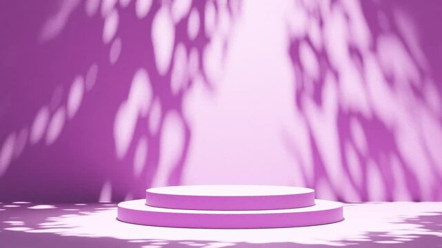 Serene Blue Display Platform with Dappled Light pink background