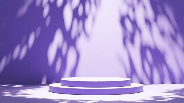 Serene Blue Display Platform with Dappled Light purple background