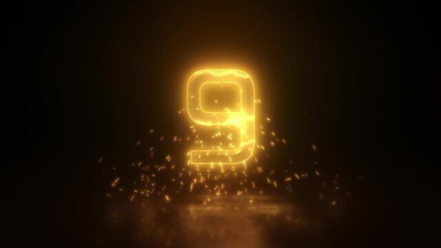 10 Seconds Countdown Yellow Lightning 4K Timer Clock Zoom Sparks Glowing Impact Particles Trending Beautiful Modern 3D Realistic Dark Minimalistic Timeline Celebration Digital Top 10 Elegant