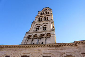The tower of st. Donat at the old town's square at Diocletian's Palace in Split, Croatia, Europe
