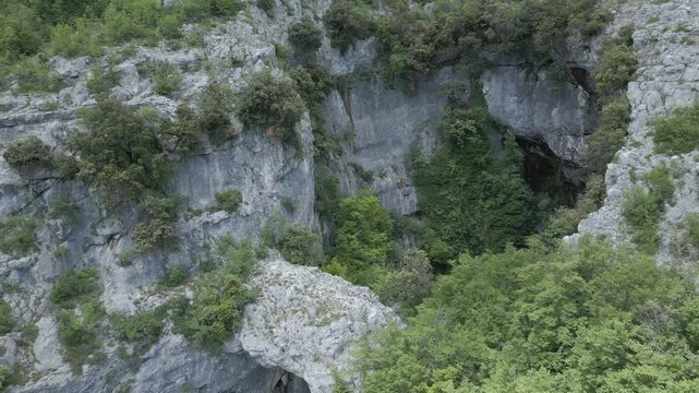 Stunning drone footage showcasing the breathtaking beauty of Italy's wild nature, featuring  forests, rugged landscapes, and untouched wilderness. we are at Fondarca, Nerone mountain