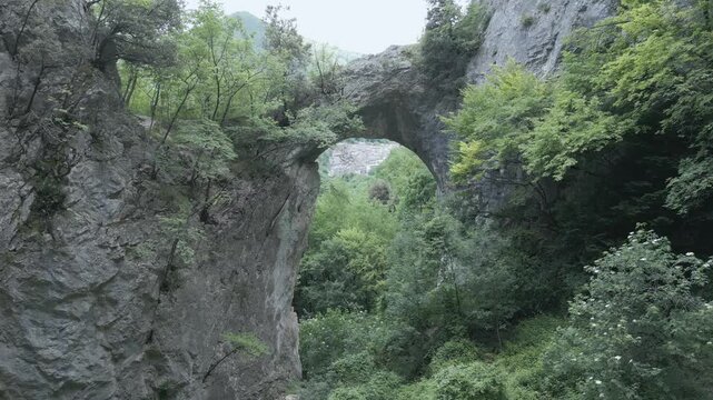 Stunning drone footage showcasing the breathtaking beauty of Italy's wild nature, featuring  forests, rugged landscapes, and untouched wilderness. we are at Fondarca, Nerone mountain