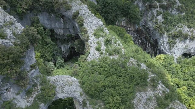Stunning drone footage showcasing the breathtaking beauty of Italy's wild nature, featuring  forests, rugged landscapes, and untouched wilderness. we are at Fondarca, Nerone mountain