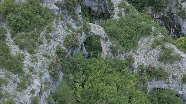 Stunning drone footage showcasing the breathtaking beauty of Italy's wild nature, featuring  forests, rugged landscapes, and untouched wilderness. we are at Fondarca, Nerone mountain
