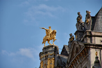 Equestrian statue of Charles Alexander of Lorraine on the Grand Place in Brussels, Belgium