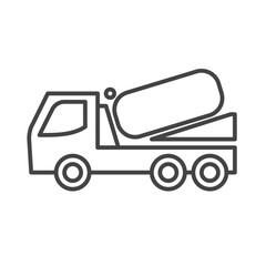 concrete mixer construction vehicles icon in outline style