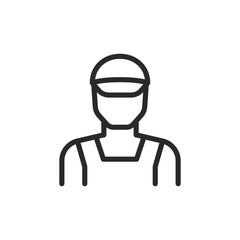Mechanic, linear style icon. auto mechanic or technician. Editable stroke width.