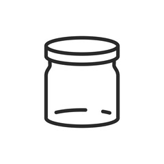 Empty jar, linear style icon. unused or to-be-filled container. Editable stroke width.