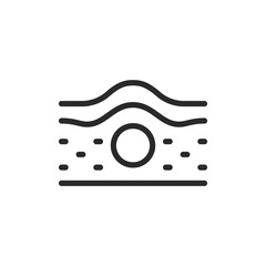 Skin inflammation, linear style icon. Pimple, bump, lipoma, sebaceous cyst. Editable stroke width