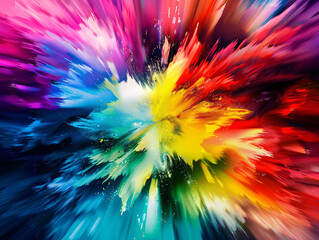 a colorful explosion of paint