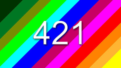 421 colorful rainbow background year number