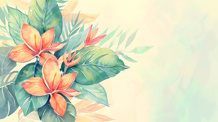 Fototapeta premium colorful tropical leaf background vector