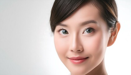 Obraz premium beauty portrait of asian woman with eye and clean skin