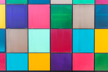 Wall of colored pictures. Colorful patterns texture