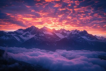 Peak sunrise and sea of clouds