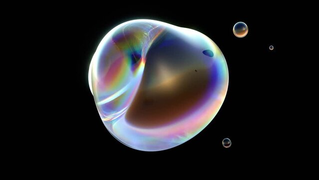 本体から分離独立しては融合するメタボールのシームレスなループアニメーション動画
