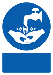 ISO mandatory safety signs wash your hand your custom message here portrait size a4/a3/a2/a1