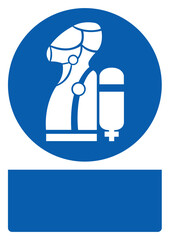 ISO mandatory safety signs use scba your custom message here portrait size a4/a3/a2/a1