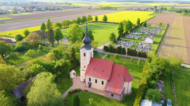 Amazing view of the beautiful green fields in Kormend, Hungary