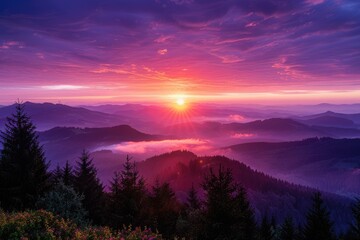 Fototapeta premium Peak sunrise and sea of clouds