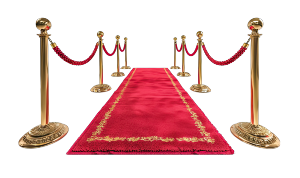 Walking down the red carpet with gold trim, you feel the luxury and exclusivity of a vip event or movie premiere - Powered by Adobe