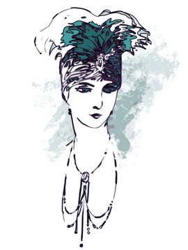 recommend clip art: vintage woman portrait