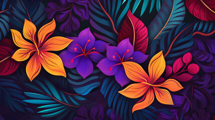 Fototapeta premium colorful tropical leaf background vector
