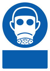 ISO mandatory safety signs wear full face respiratory your custom message here portrait size a4/a3/a2/a1