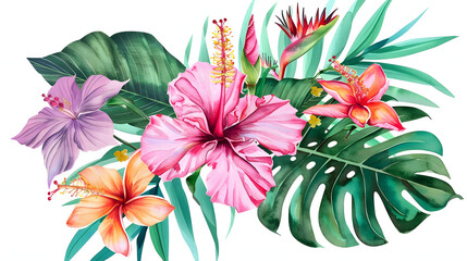 colorful tropical leaf background vector