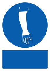 ISO mandatory safety signs wear tackle hand your custom message here portrait size a4/a3/a2/a1